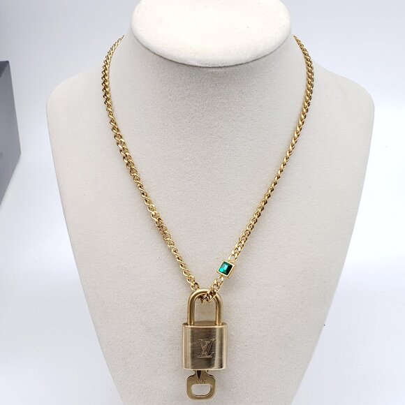 Authentic Louis Vuitton Gold Padlock with Unbranded Stainless Steel Chain - Picture 8 of 8